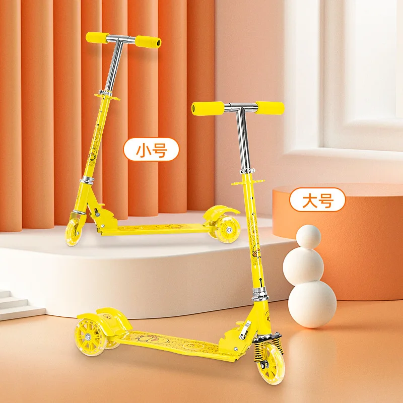 Children Beginner Pedal Folding Scooter Three-speed Lifting Flash Gift PU Flashing Wheels