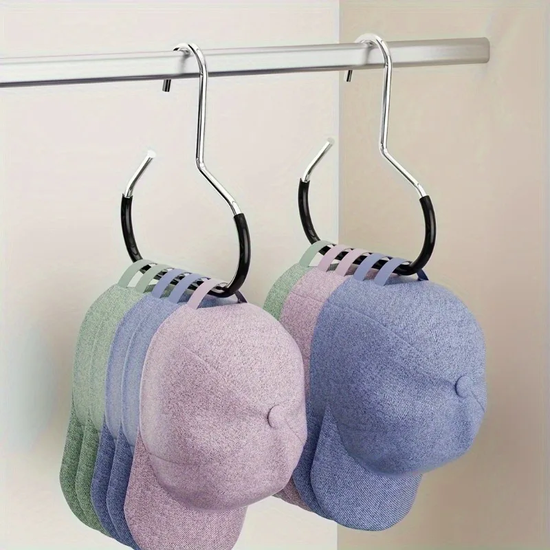 2/4 PCS Fashionable Hook Metal Hat Storage Suitable For Baseball Cap Scarf Belt Wardrobe Decoration Durable Plastic Structure 3