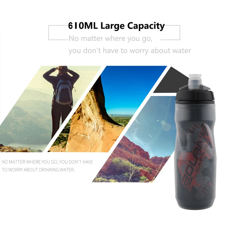 Bicycle Water Bottle 610ML PP5 Double Layer Heat and Ice-Protected Outdoor Cup for Cycling Equipment Bike Water Bottle bicycle water bottle water bottle sports bottle