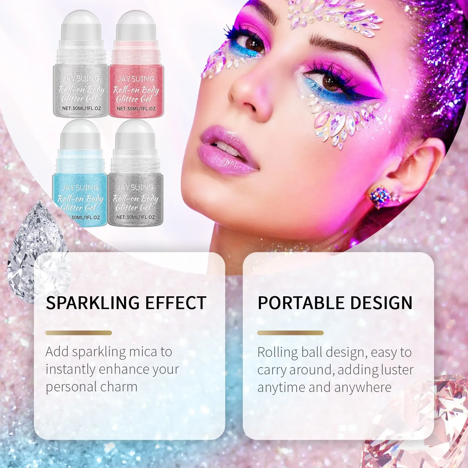 Face Body Glitter Gel Highlighter Makeup Stick Shimmer Eye Shadow Long Lasting Natural Waterproof Brighten Highlighter Cosmetics 2