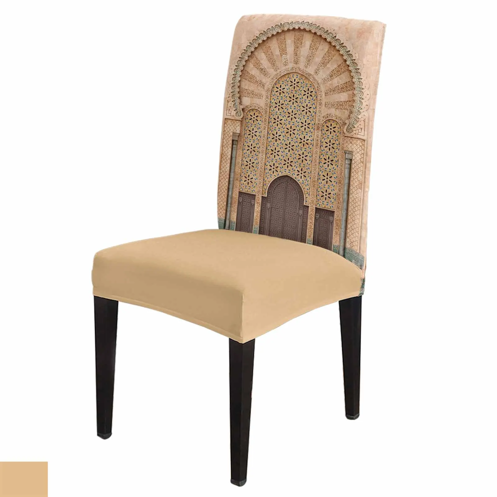 

Yellow Wall Gate Morocco Chair Cover Stretch Elastic Dining Room Chair Slipcover Spandex Case for Office Chair