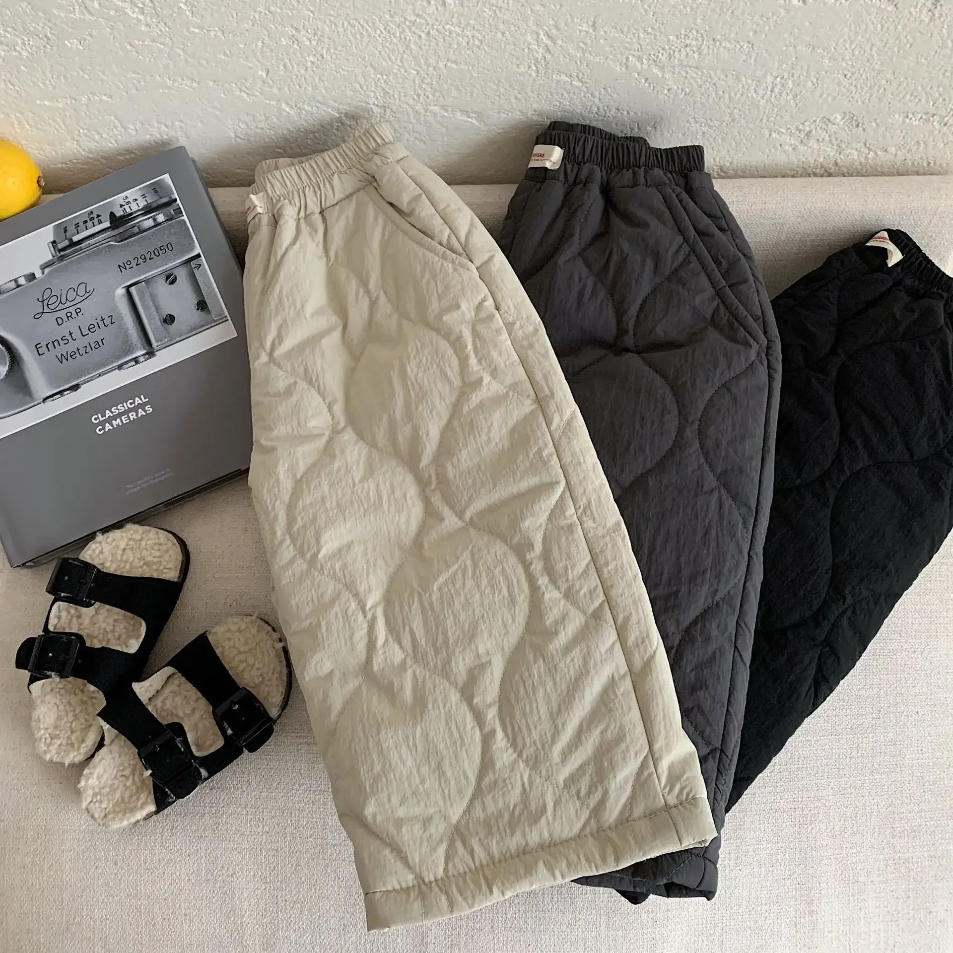 Boys Thick Fleece Pants Warm Lining Trousers for Kids