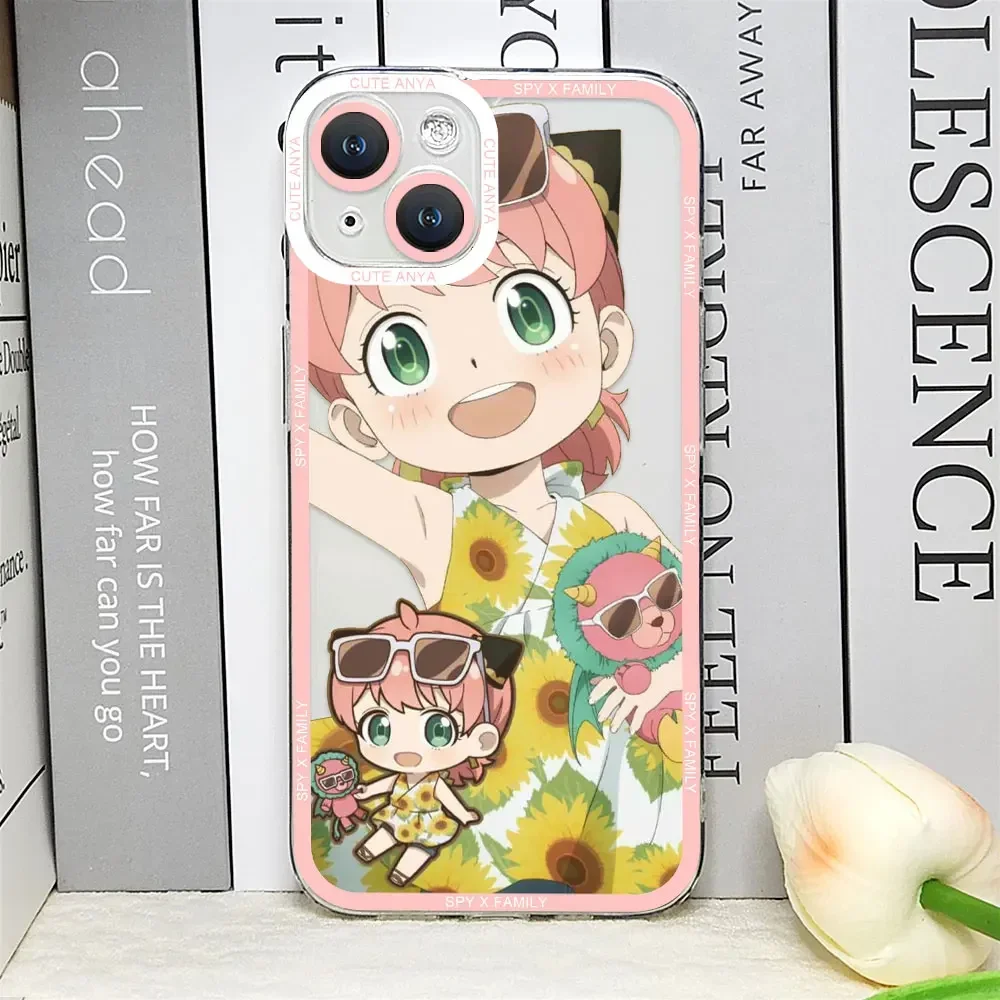 thumbnail image 1 of Funda de teléfono Kawaii Anime SPY×FAMILY Anya Forger para IPhone 14 15 11 12 13 Pro Max Mini XS XR SE2 8 7 Plus Fundas suaves transparentes, 1 of 5