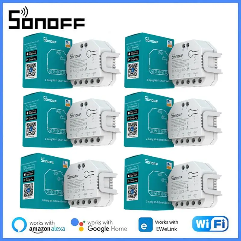 

1-10PCS SONOFF DUAL R3/DUAL R3 Lite WiFi MINI Switch With Power Metering 2 Gang Dual Relay Module Control Via Alexa Google Home