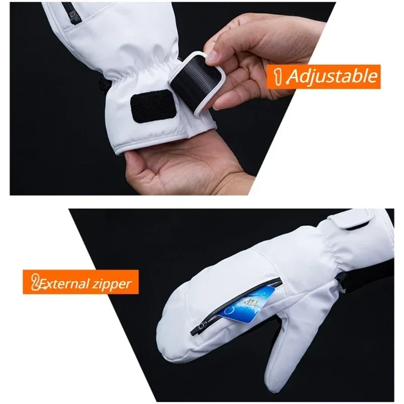 Winter Skiing Gloves Waterproof Snowboarding Touch Screen Thermal Thick Snow Gloves Men Women Snowmobile Warm Mittens 3