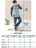Vêtements de nuit pour hommes, 100% coton, manches longues, quatre saisons, grande taille, ensemble de costume de maison en pur coton pour adolescents pour la chaleur 2