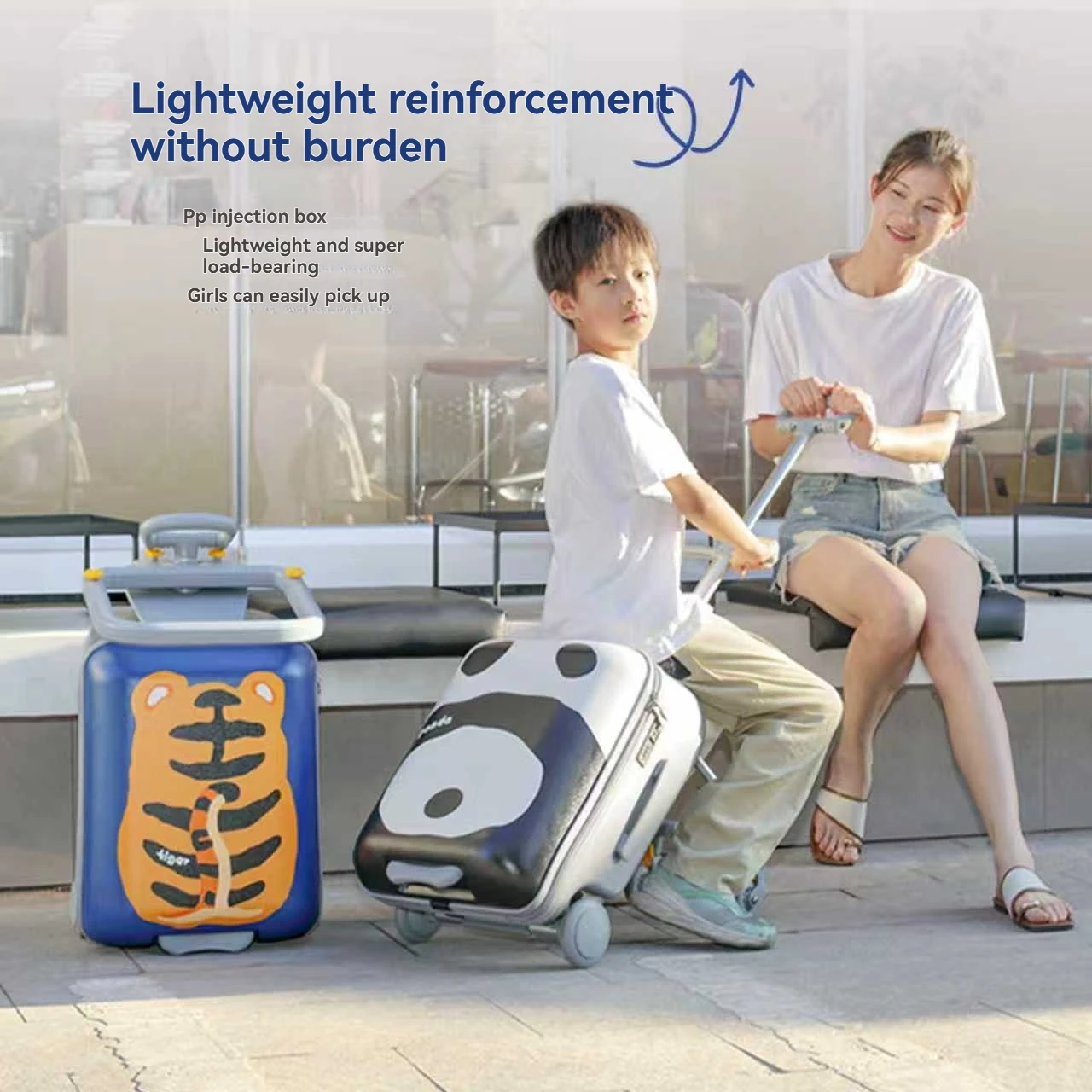 Ensemble de bagages pour enfants 1 pièce qui peut être posé et interdit, valise trolley avec valise à main, essentiel de voyage, peut être démonté, adapté aux enfants âgés de 2 à 12 ans