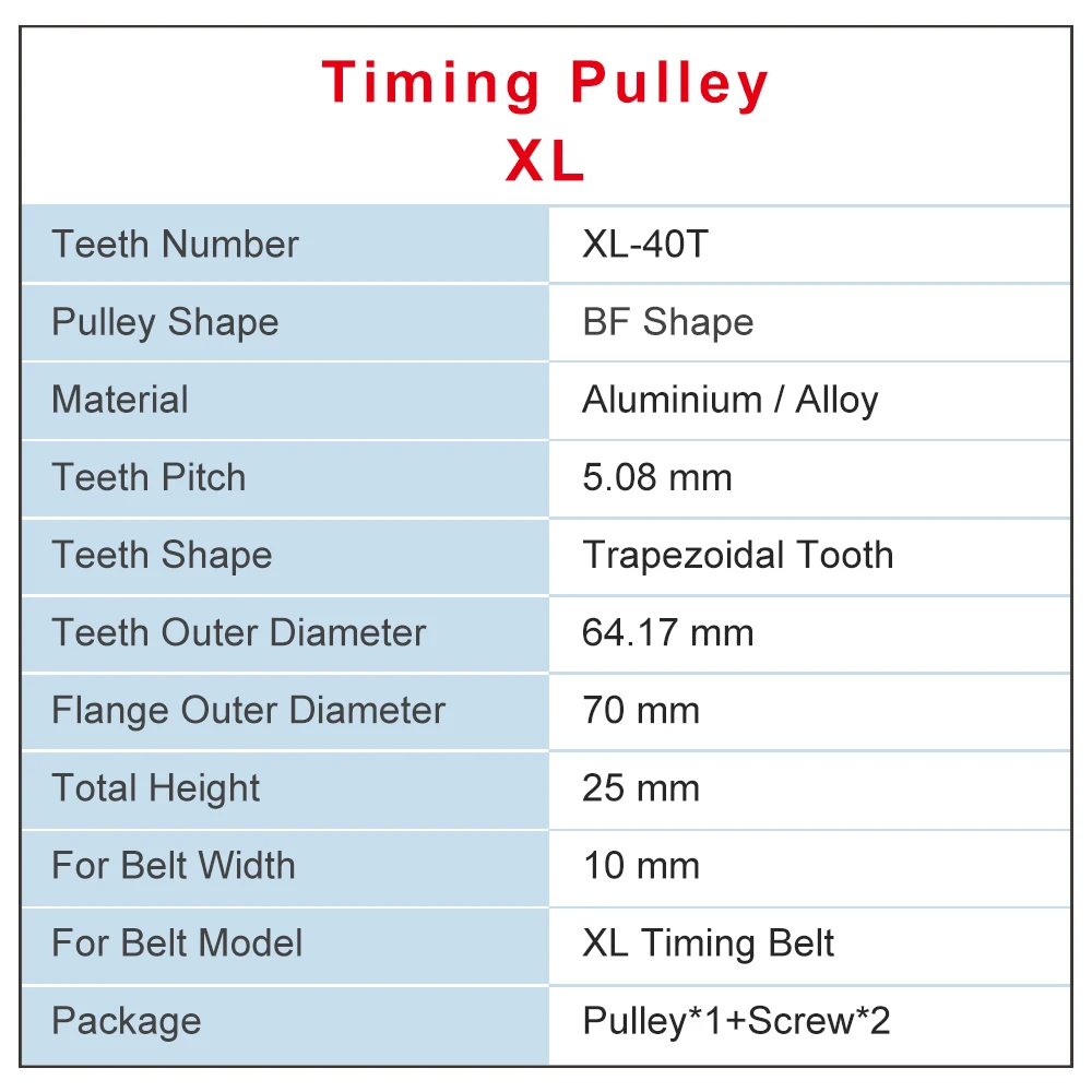 XL 40T Timing Pulley Bore size 6-25 mm Teeth Pitch 5.08 mm Aluminum Pulley Wheel Teeth Width 11 For 10mm XL Timing Belt timing belt pulley timing pulley belt pulley