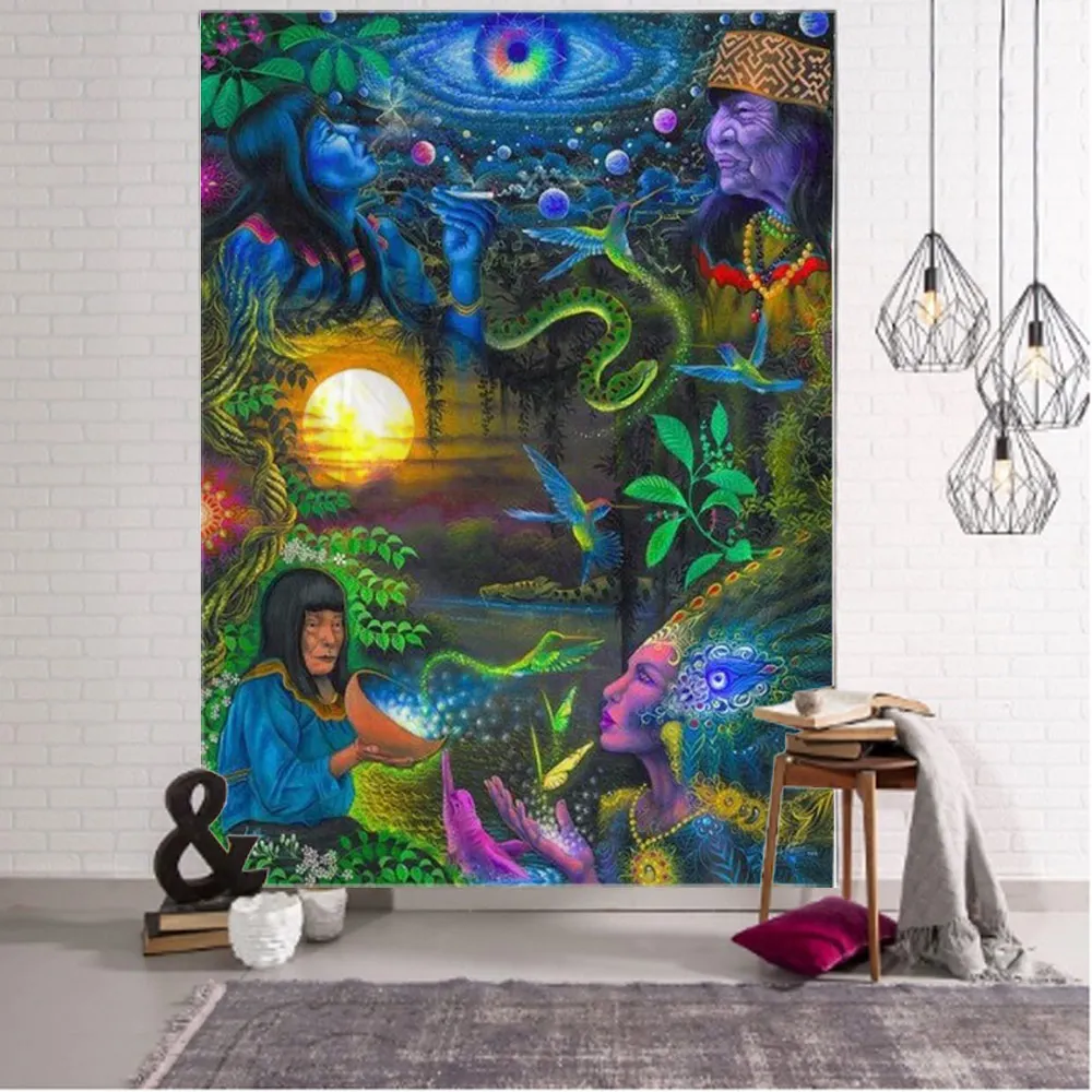 Tapestry Decor Magic Chakra Wall Hanging Tapestry Boho Art Deco Blanket Curtain Bedroom Living Room Decor