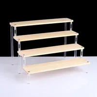 Wood Acrylic Shelf Display Stand Hand-made Figure Doll Décor Animation Car Model Perfume Blind Box Shelves Organizers Storage 1