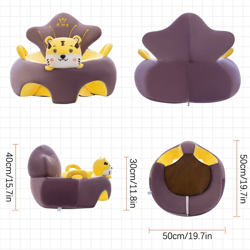 Baby Sofa Support Seat Cover Plush Chair Learn To Sit Comfortable Cartoon Toddler Nest Puff Wash (No Stuffing Cradle Only Cover) images - 6