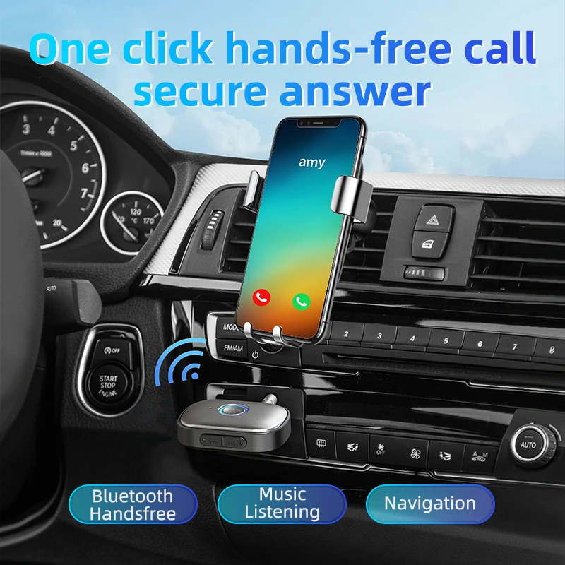 Bluetooth 5.3 Adapter Audio Receiver Wireless Audio for Car Music Headphone Speaker AUX Wireless Adapter 3.5mm Jack
