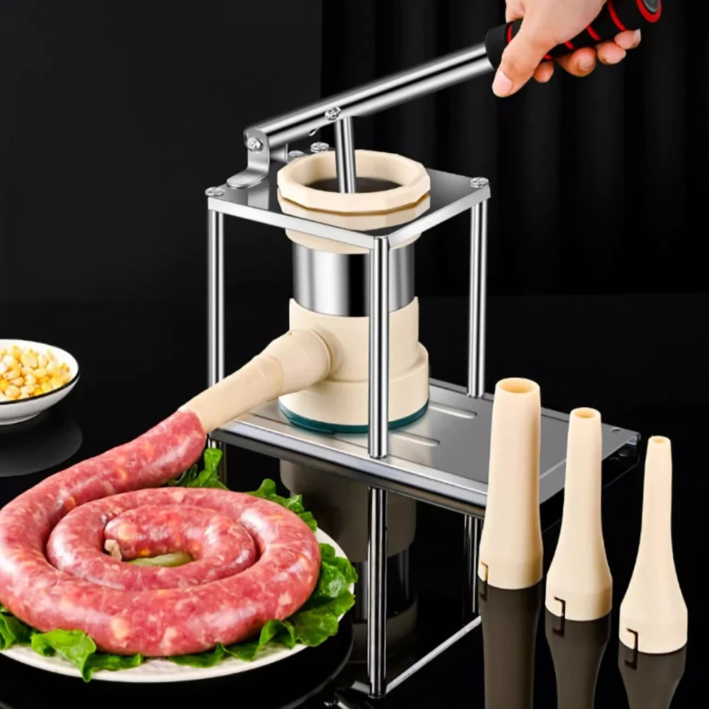 5 in 1 Horizontal Type Sausage Meat Stuffer Homemade Kitchen Quickly Sausage Maker Tools Filler