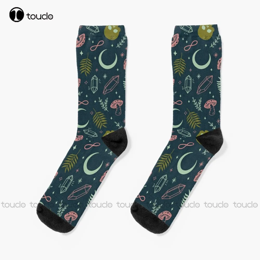 

Wicca Pattern Socks Halloween Red Socks Women Fashion Creative Leisure Funny Art Abstract Oil Painting Socks Unisex Adult