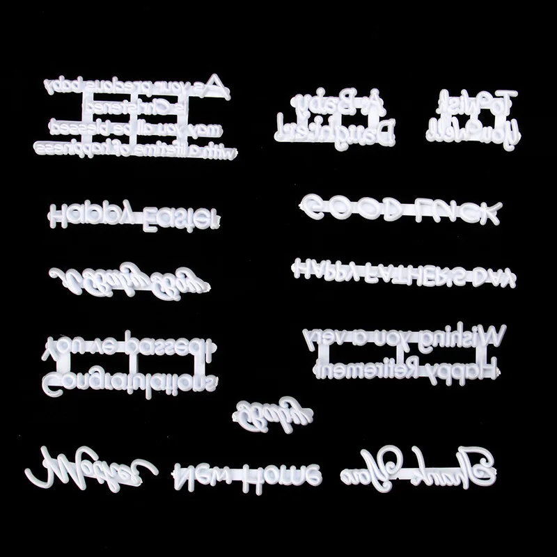 1 Set Plastic Alphabet Letter Cookie Press Stamps Biscuit Cutter