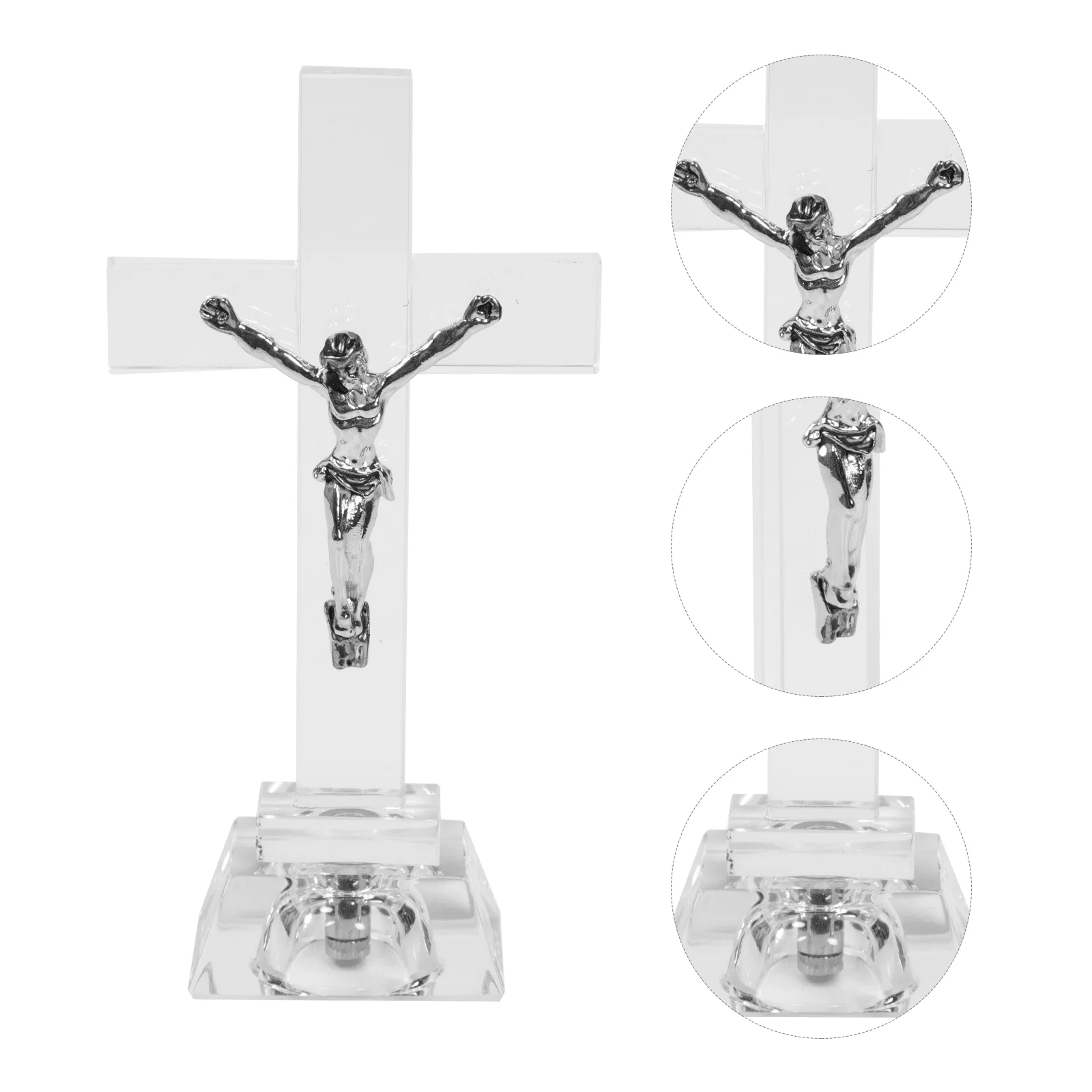 

Decor Crystal Decorative Lamp Blessing Cross Decorate Religious Adornment White Ornament