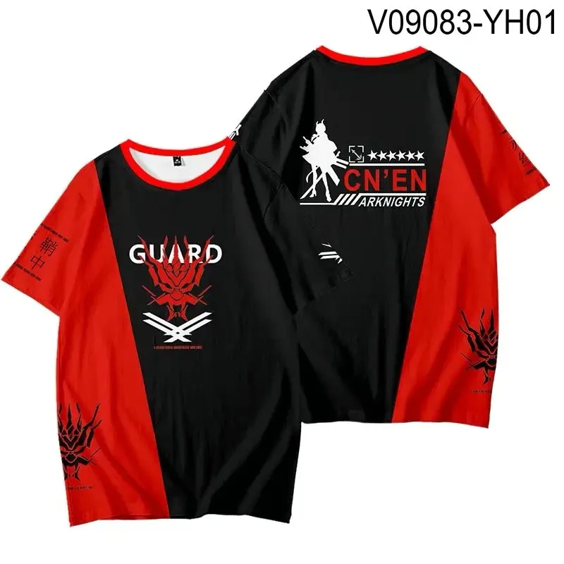 Arknights 3d printing T-shirt summer fashion around neck short sleeve popular game streetwear 2024