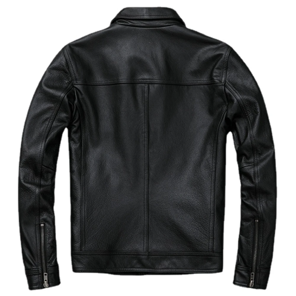 Vintage Brown Red Genuine Leather Jacket Men Cowhide Natural Leather Jackets Man Autumn Clothing Coat Cow Jacket men leather jacket