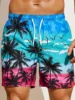 Summer Men's Loose Beach Shorts Drawstring Quick Dry Coconut Tree Shorts For Men 3D Print Casual  Sport Shorts for male 3