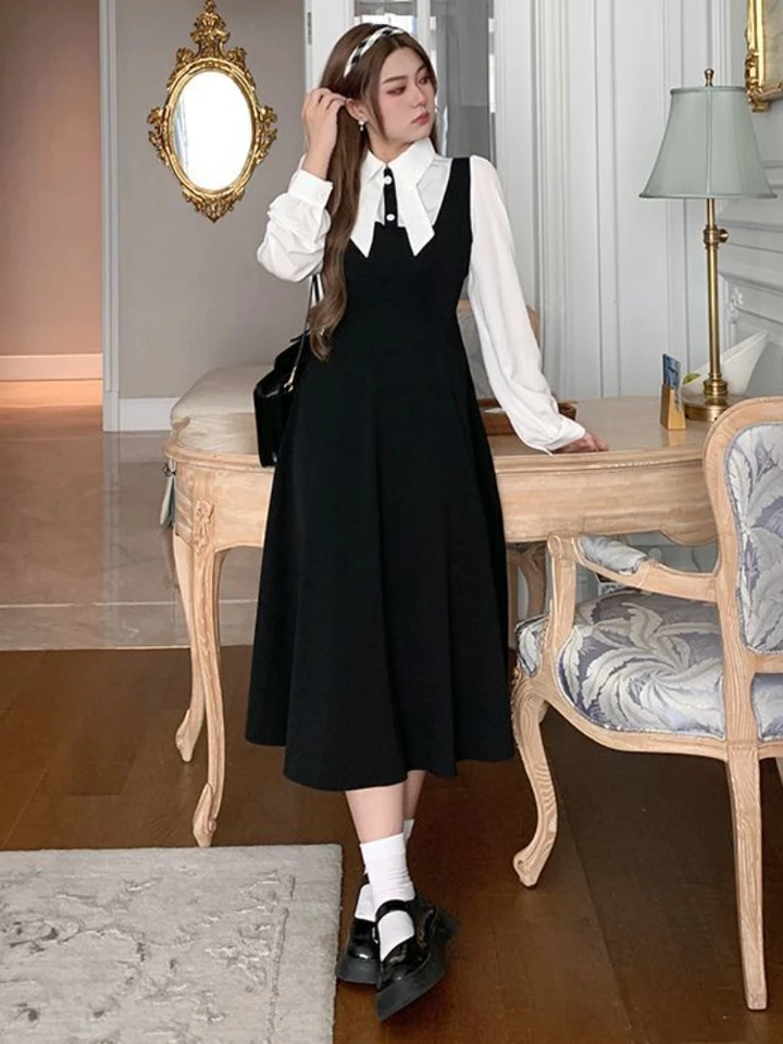 Blue And Gold Dress Black Dress With White Color MOOCO MORNING Summer  Women's Mini Dress 2022
