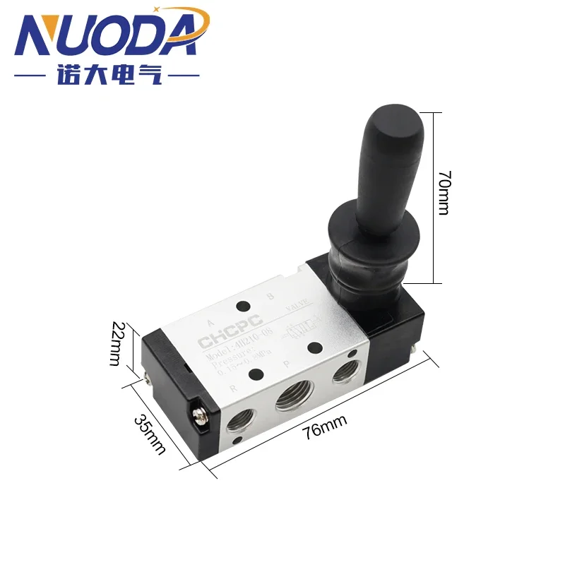 4H210-08 5/2 Way Pneumatic Air Hand Lever Operated Valve Manual Control 2 Position 3 5Port Push-Pull 3H210-08 pneumatic air valve