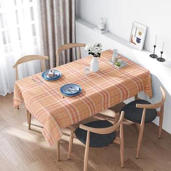 Tovaglia scozzese Decorazione per sala da pranzo per interni Tappetino rustico per cucina in fattoria Tessili per la casa 1