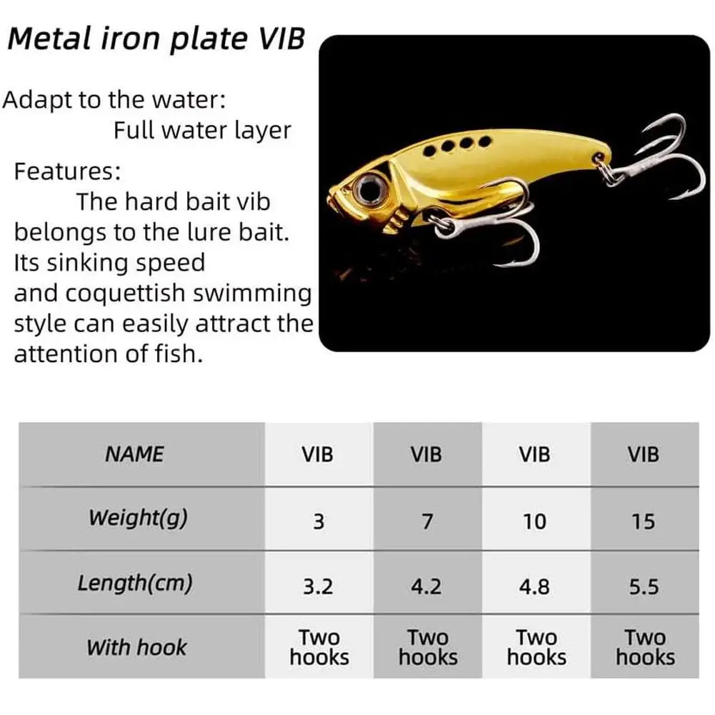 3g/7g/10g/15g Fishing Lures Metal Vib Hard Adjustable Action Blade Bait Fishing Spoon Lures With 3d Red Eyes Artificial Baits