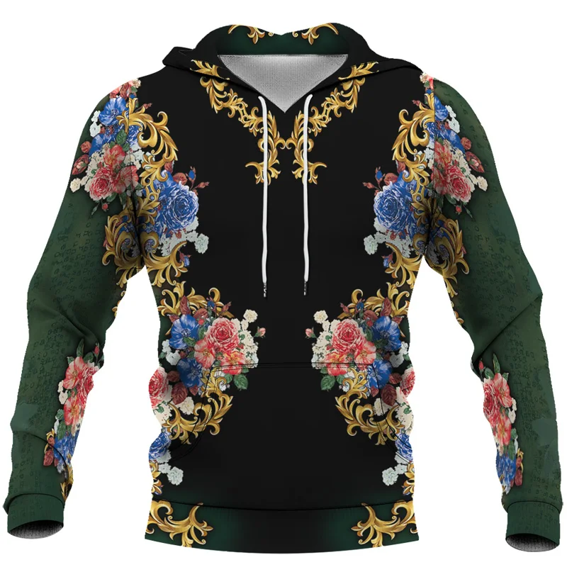 

Vintage National Style Leopard Florial Chain 3D Print Men Hoodies Women Hip Hop Pullovers Hooded Sweatshirt Youth Hipster S-6XL