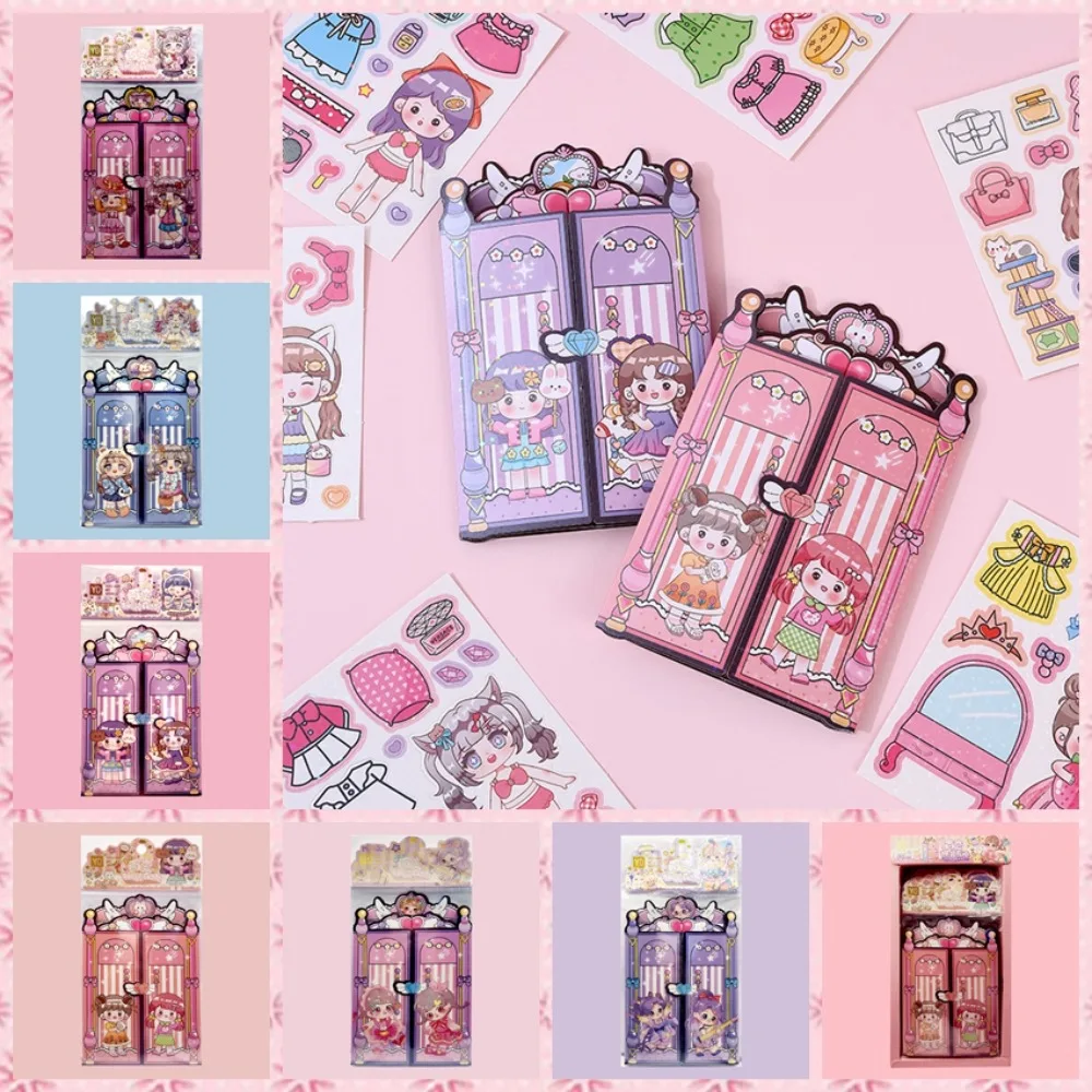 

10*15cm Aki Sauce Quiet Book DIY Toy Cartoon Busy Book Change Sticker Handbook Sparkling Princess Change Clothes Stickers