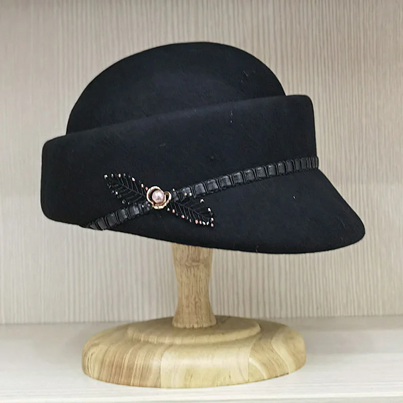 

Women Winter Warm Knit Hat Wool Snow Ski Caps with Visor