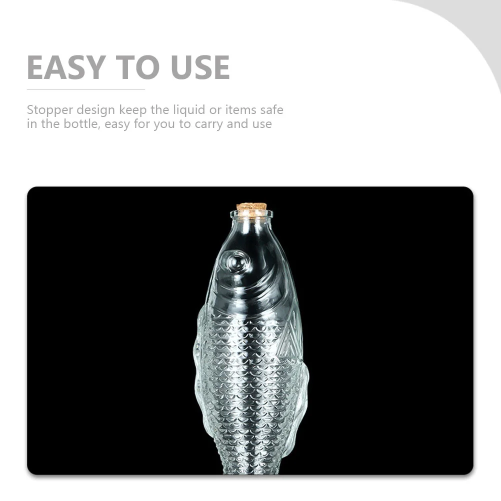 Glass Fish Vase Flask Large Pitcher with Lid Pots for Plants Vases Shaped Bottle Container 5
