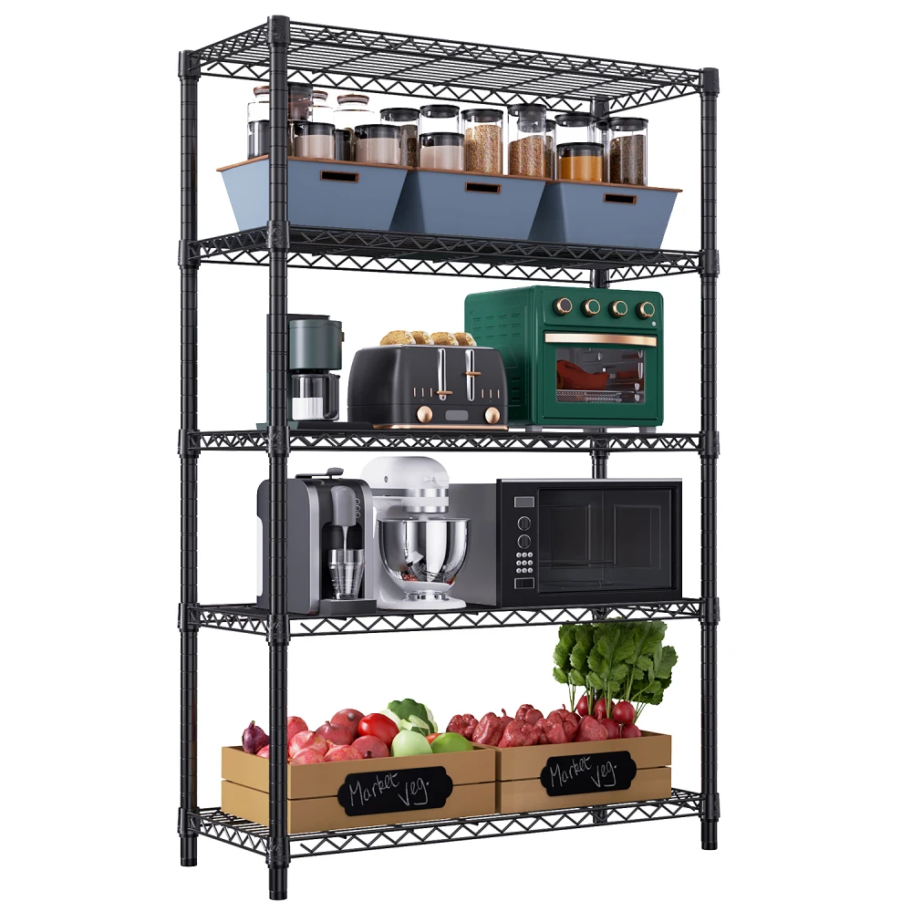 Storage Wire Racking House 1750 lbs5-Tier Steel Storage Wire Rack for Home/Kitchen/Office/Garage ...