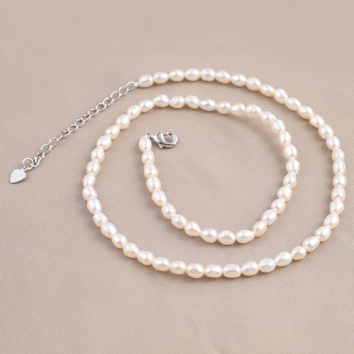 Vintage Style Simple Natural Freshwater Pearl Chain Choker Necklace For Women Wedding Love Necklace Fashion Jewelry Gift