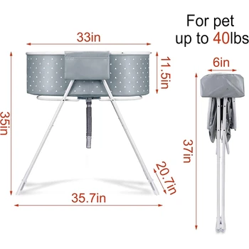 US Dog Bath Tub and Wash Station for Bathing Shower and Grooming, Elevated Foldable and Portable, Indoor and Outdoor, for Small 5