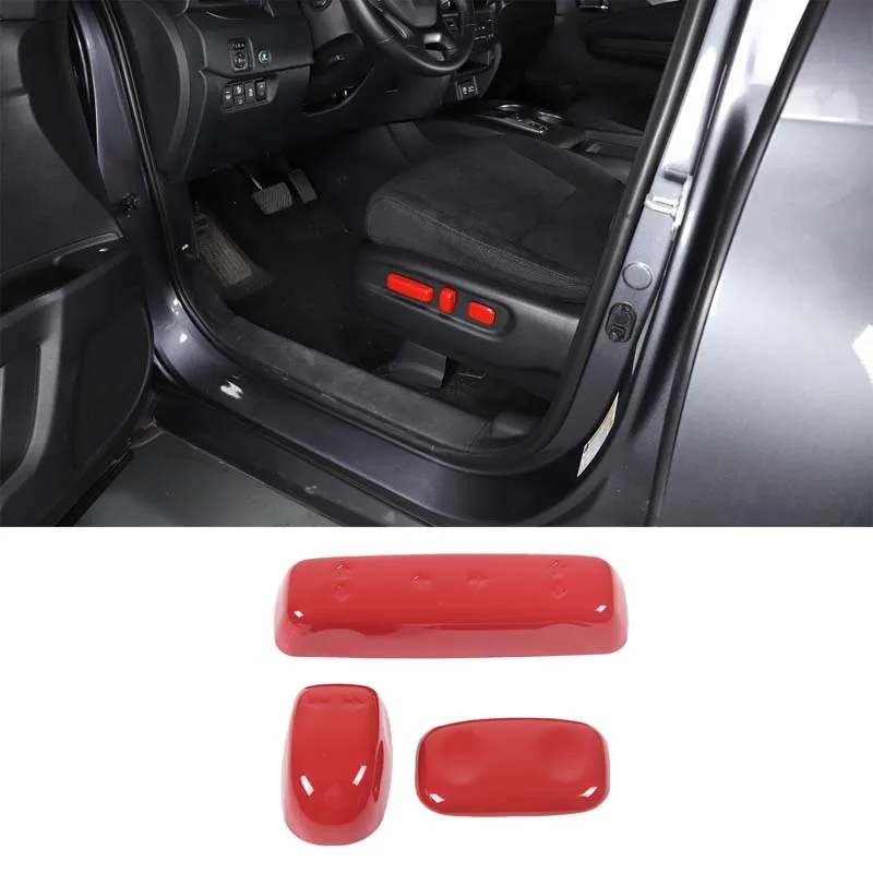 

For Honda Pilot 2015-2022 ABS Carbon Fiber Style Car Seat Adjustment Button Cover Decorative Sticker Interior Accessories