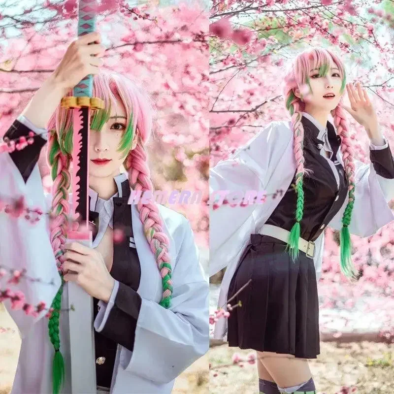 

Кимоно для косплея для женщин и девочек, полный комплект с париком из аниме «рассекающий демонов», для Хэллоуина, для взрослых и детей