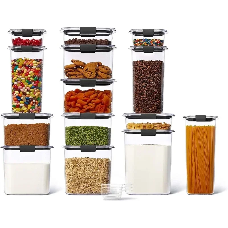  Rubbermaid Brilliance BPA Free Food Storage Containers with  Lids, Airtight, Stain Resistant, Dishwasher Safe, Set of 3 (16, 12 & 7.8  Cup Containers): Home & Kitchen