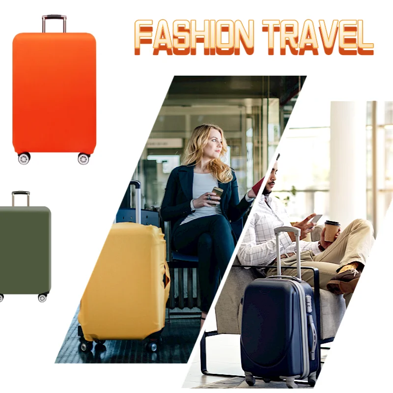 Luggage Cover Thick Elastic Solid Luggage Protective Cover Zipper Suit For 18-32 inch Bag Suitcase Covers Trolley Cover Travel Accessories
