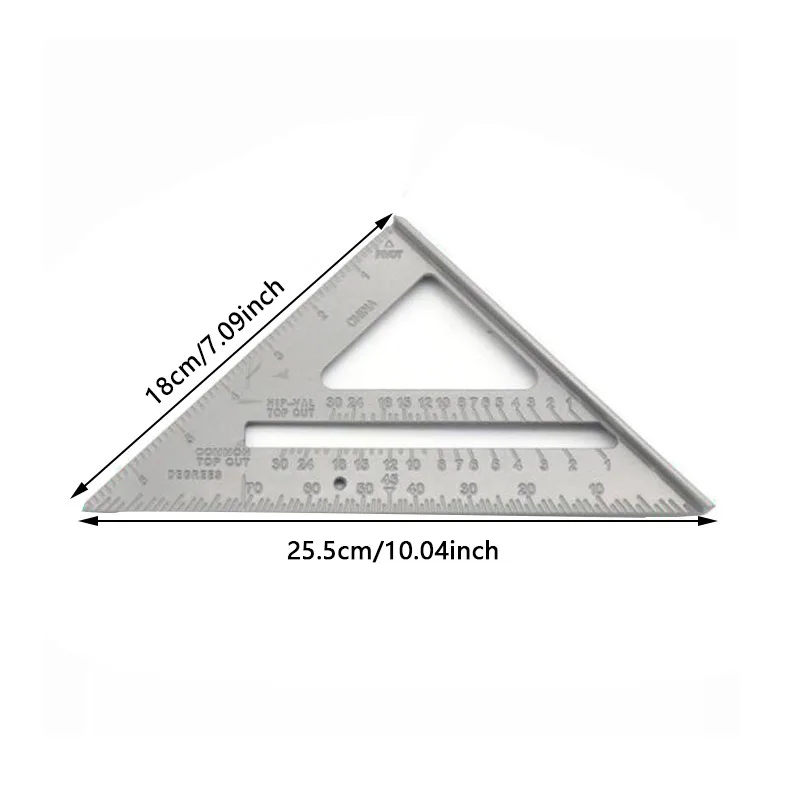삼각형 규칙 90도 두꺼운 각도자 알루미늄 합금 목수 측정 사각자 레이아웃 도구 측정 도구