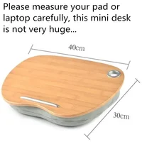 Laptop Mini Table Multifunctional Stands for Pad/Phone/Book Protable Picnic/Camping/Sofa Pillow Seat Cushion Cup Wood Tray 2