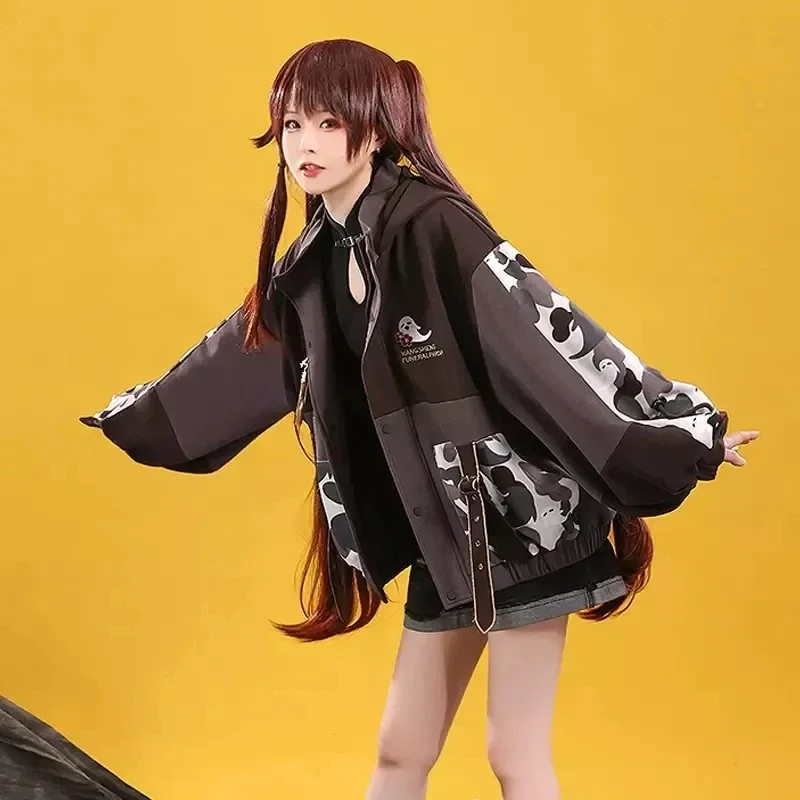 

Новая игра Yuanshen Imapact анимация Surroundin HUTAO Women's Second Yuan с той же Косплей женское повседневное Пальто Повседневное пальто