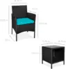 Best Choice Products 3-Piece Outdoor Wicker Conversation Bistro Set, Space Saving Patio Furniture for Garden w/Side Table 4