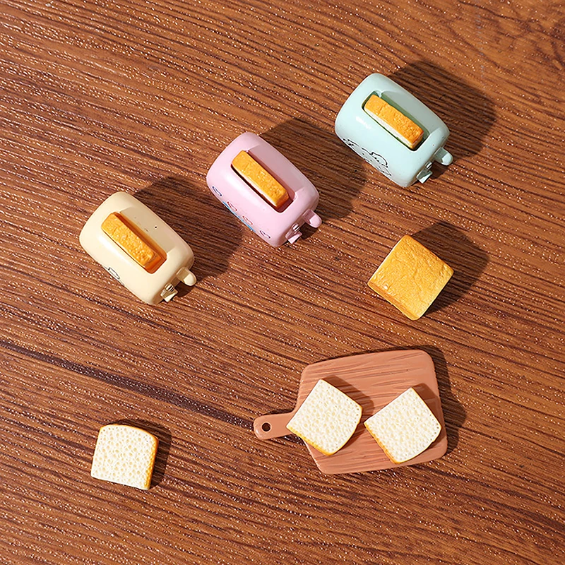 1/2PCS Doll House Mini Simulated Toast Bread Maker Food Play Decoration DIY Model Miniatures Scene Props Resin Accessories 3