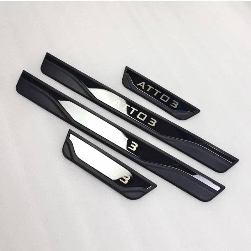 For BYD ATTO 3 Atto 3 car styling 4pcs Welcome Pedal Car Scuff Plate Pedal Door Sill Pathway Auto Parts Accessories