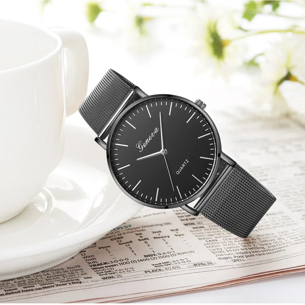 Hot Sale Fashion Casual women watches Classic Women Men Quartz Stainless Steel Wrist Watch Bracelet Watches reloj mujer