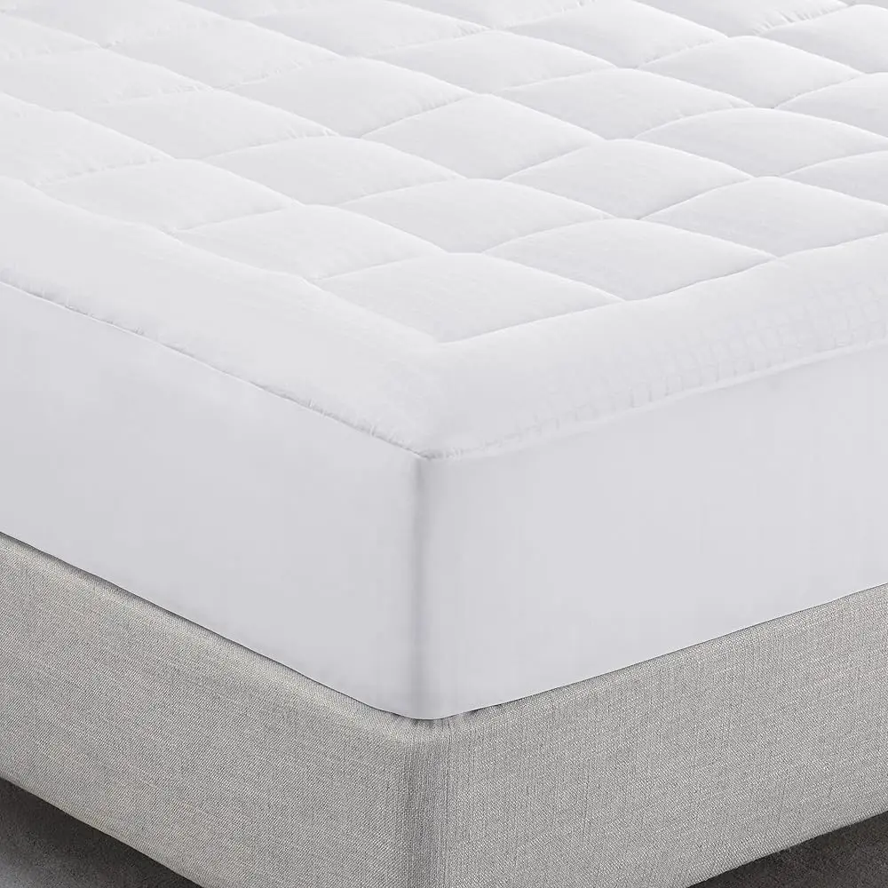Grid Mattress Protector with Deep Pockets Soft And Breathable Bedroom Essentials Quilted Texture Breathable Cotton Mattress Prot