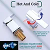 4Hole Bathtub Shower Concealed Faucet with Pull Out Handheld Shower Hot Cold Mixer and 2 Shower Mode Adjustable Chrome Black 4