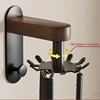 Solid wood wall-mounted kitchen hooks rotating multifunctional spoon spatula storage rack kitchen utensils shelves no punch 2