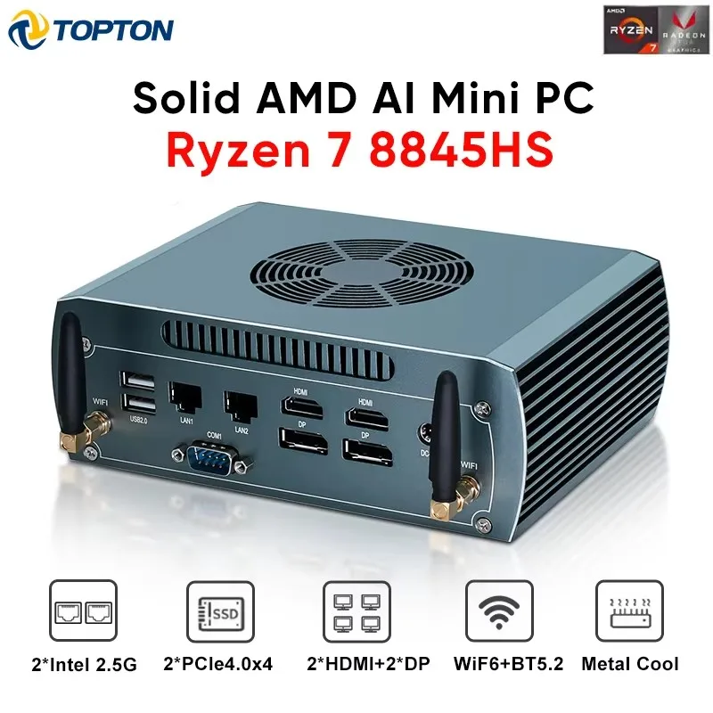 Topton Solid FU03 AI Gaming Mini PC AMD Ryzen 7 8845HS 2