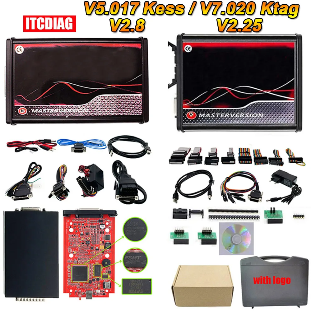 Unlimited Eu Red Ktag V7.020 4 Led 2.25 Sw Online Kess V5.017 K-Tag 7.020 Master Obd2 Tuning Ecu Programmer Bdm Frame Adattatori
